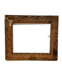 Antique Carved Gilt Wood Frame -Bérainesque Scrolling Foliate Strap Work 