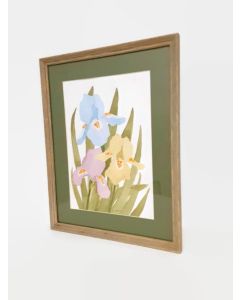 Bearded Iris Original Watercolor - Vintage Artwork Signed by Artist M HARVEY 